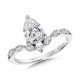 Pear-Cut & Marquise Diamond Accented Hidden Halo Chevron Engagement Ring - R2393W-SR - Valina Engagement Ring