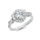 Hexagon-Shaped Halo Diamond Engagement Ring