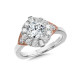 Winged Halo Diamond Engagement Ring