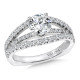 Split shank 14k white gold diamond engagement ring.