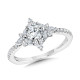 Marquise-Accented Sun Burst Tapered Diamond Halo Engagement Ring - R2208W - Valina Engagement Rings