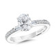 Oval-Cut Straight Hidden Halo & Baguette Diamond Engagement Ring - R2215W - Valina Engagement Ring