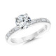 Baguette-Accented Hidden Halo Diamond Engagement Ring - R2251W - Valina Engagement Ring
