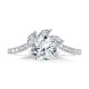 Marquise-Accented & Diamond-Prong Chevron Engagement Ring