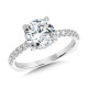 Straight Hidden Halo Diamond Engagement Ring - R2311W - Valina Engagement Ring