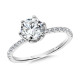 Straight 6-Prong Lotus Diamond Engagement Ring - R2343W-SR - Valina Engagement Rings