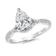 Pear-Cut Criss-Cross Diamond Engagement Ring w/ Chevron Collar
