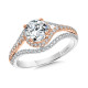 Two-Tone Spiral & Split Shank Diamond Engagement Ring