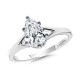 Six-Prong Pear-Cut Diamond Split Shank Engagement Ring w/ Chevron Collar