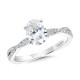 Oval-Cut Diamond Criss-Cross Engagement Ring w/ Chevron Collar