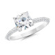 White Gold and Cushion-Cut Diamond Engagement Ring