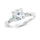 Cushion-Cut Diamond Side Stone Engagement Ring