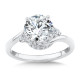 14K Spiral Side Stone Diamond Engagement Ring