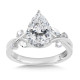 Pear-Cut & Side Stone Criss-Cross Diamond Engagement Ring