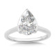 Pear-Cut Diamond Bracket-Prong Engagement Ring