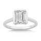 Emerald-Cut Diamond Bracket-Prong Engagement Ring