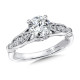 Diamond engagement ring set in 14k white gold.