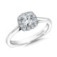 Cushion halo diamond engagement ring.