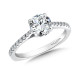 Diamond engagement ring set in 14k white gold.