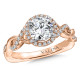 Criss Cross Diamond Halo Engagement Ring