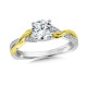 Criss Cross Diamond Engagement Ring