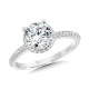 Round Drop Halo Diamond Engagement Ring - R2389W-SR - Valina Engagement Ring