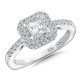 Princess cut double halo Diamond Engagement Ring
