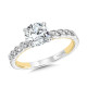 Stackable Two-Tone & Milgrain-Beaded Hidden Accents Diamond Engagement Ring - R2266WY-SR - Valina Engagement Ring
