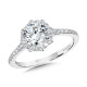 Straight Blooming Halo Diamond Engagement Ring - R2258W-SR