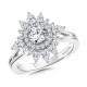 Sun-Burst Split Shank Double Halo Diamond Engagement Ring - R2200W