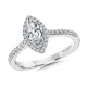 Valina Marquise Diamond Straight Halo Engagement Ring - R1097W