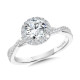 Valina Round - Crisscross Round Halo Engagement Ring - R1134W-SR