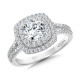 Valina Round - Cushion-Shaped Double-Halo Split Shank Engagement Ring - R1119W-SR