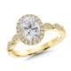 Valina Round - Scalloped & Milgrain-Beaded Oval Halo Engagement Ring -  R1128Y-SR