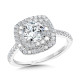 Valina Round - Straight Cushion-Shaped Double-Halo Engagement Ring - R1144W-SR
