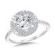 Valina Round - Straight Double-Halo Engagement Ring - R1146W-SR