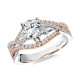 Two-Tone Crisscross & Split Shank Diamond Engagement Ring - R2256WP-SR