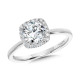 Valina Round - Classic Straight Cushion-Shaped Halo Engagement Ring - R1141W-SR