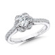 Valina Six-Prong Floral Halo Diamond Engagement Ring - R1085W