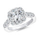 Valina Unique Cushion-Shaped Halo Diamond Engagement Ring - R1084W