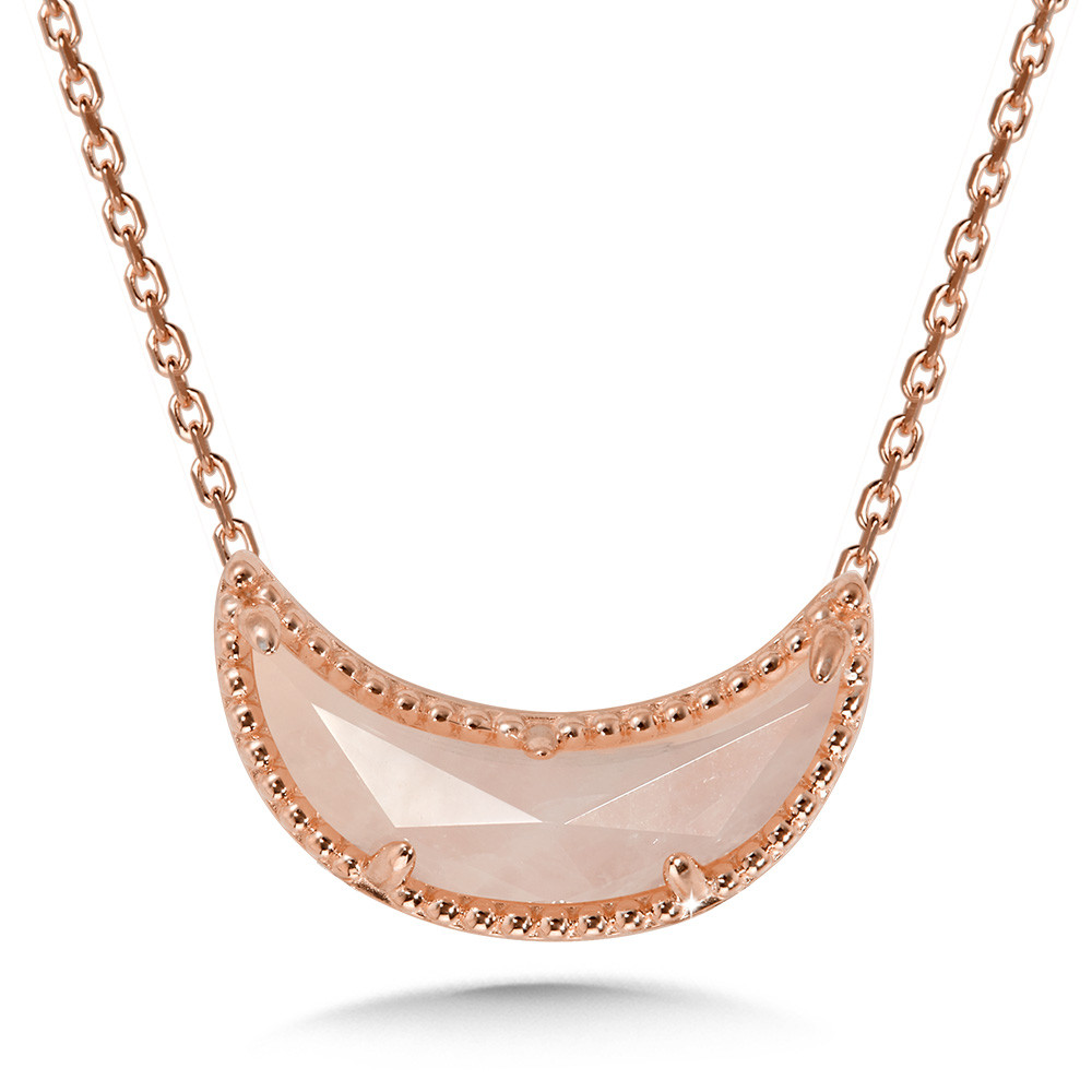 Rose Gold-plated Silver 22mm Moon Face Pendant