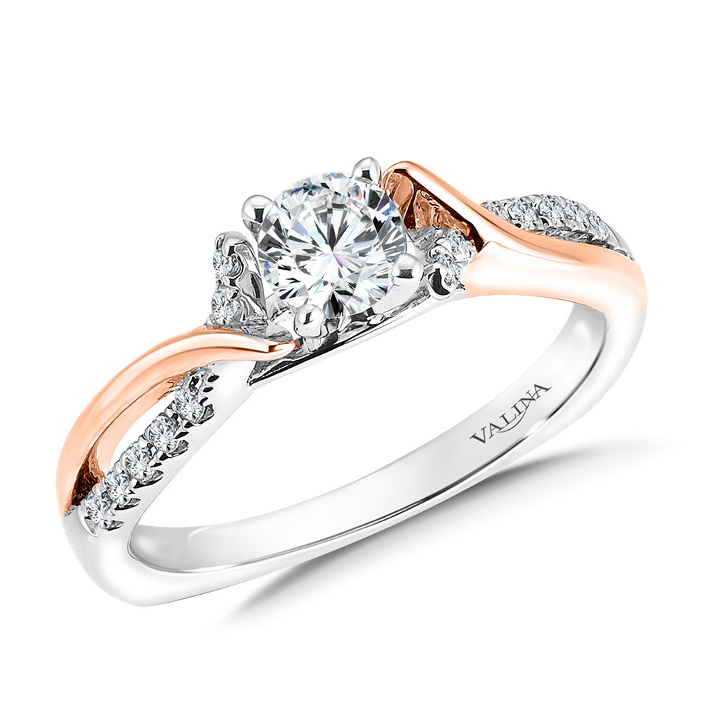 Kip accu Wijzerplaat Rose & White Gold Diamond Engagement Ring | RQ9370WP | Valina Mix Metal  Engagement Rings