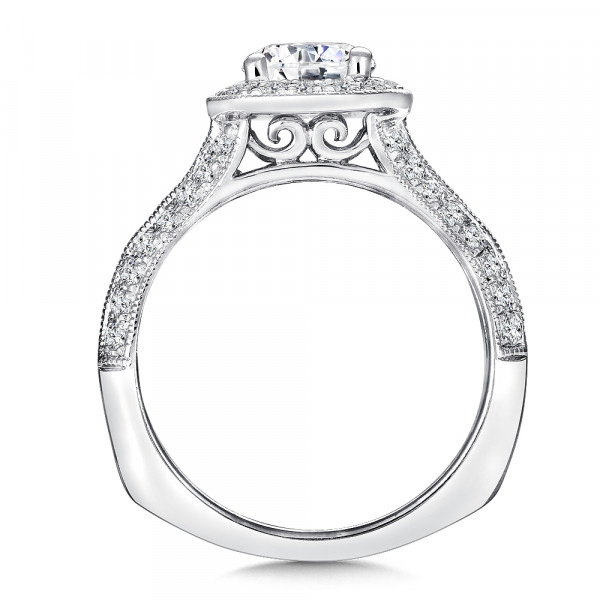 0.43-carat diamond engagement ring setting perfect for a 1-carat center. 