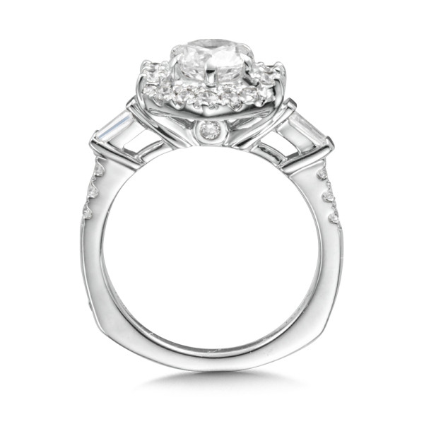 Hexagon-Shaped Halo Diamond Engagement Ring