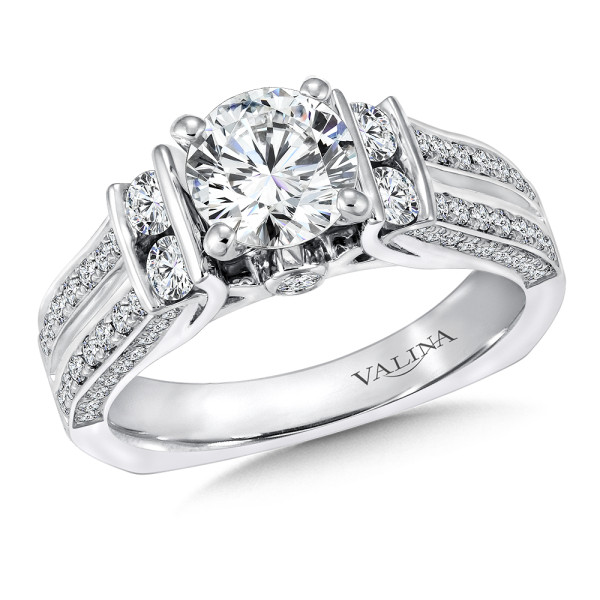 14K White Gold Diamond Engagement Ring | R9223W | Valina Engagement Ring
