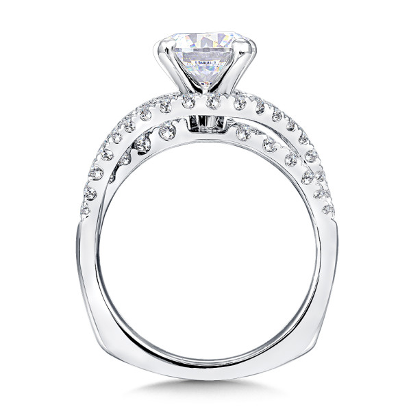 0.67 carat diamond engagement ring setting, perfect for a 1.5 carat center diamond.