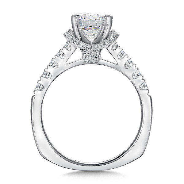 0.47 carat diamond engagement ring setting, perfect for a 1.25 carat center.