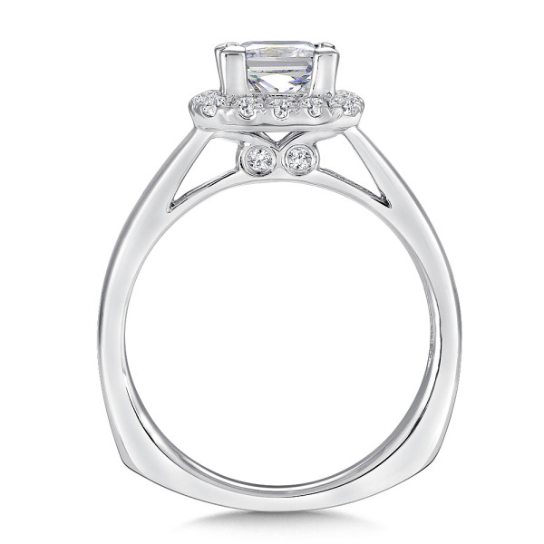 Halo Style Engagement Ring for a Princess Cut Center | R9312W | Wedding Rings