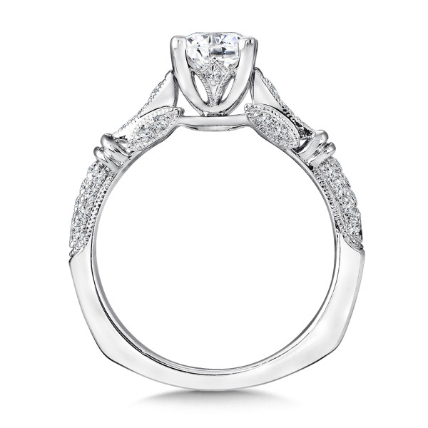 Express your love with this beautiful diamond engagement ring set in 14k white gold.