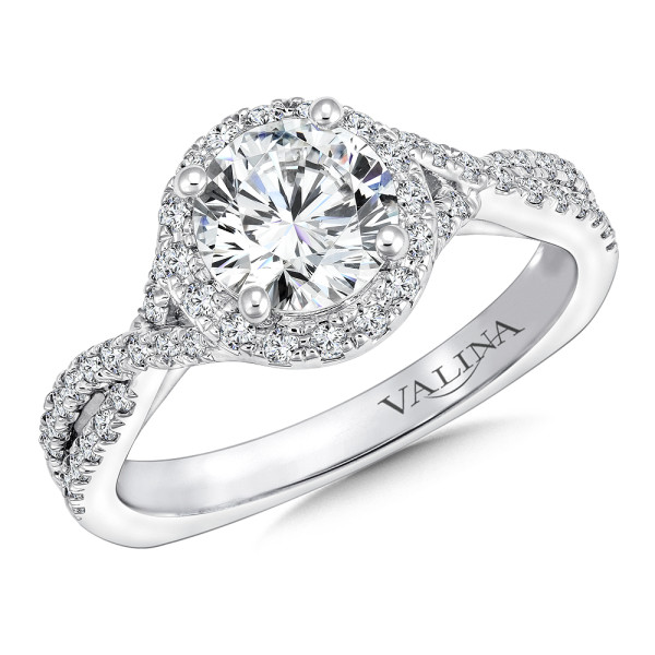 Round Halo Diamond Engagement Ring | R9654W | Valina Engagement Ring